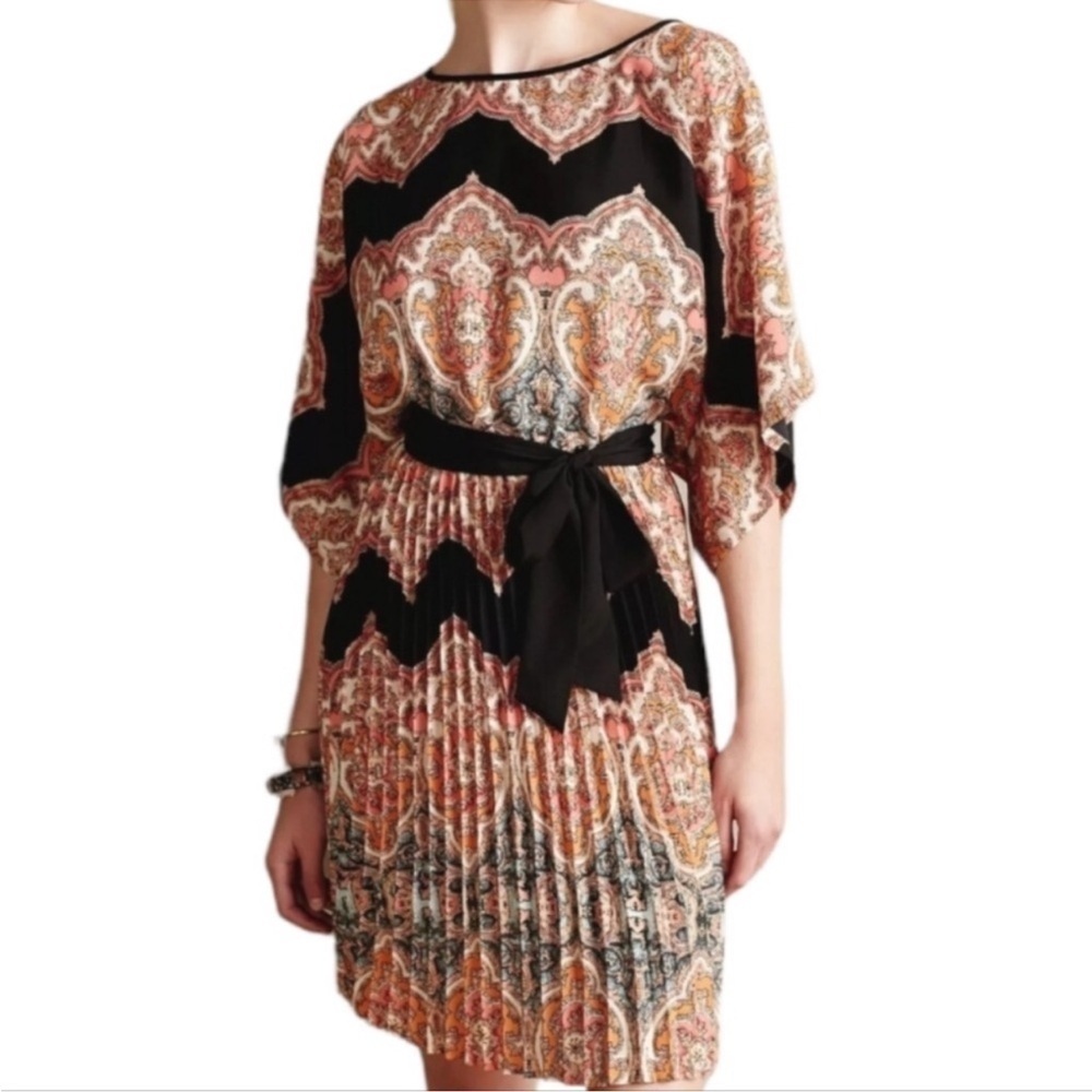 Anthropologie Fleur Wood Bera Pleated Kimono Dress
